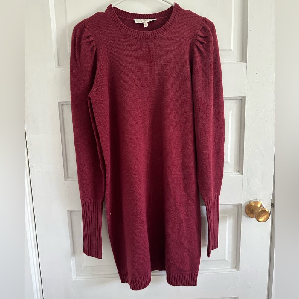 WAYF XS Burgundy Sweater Dress
